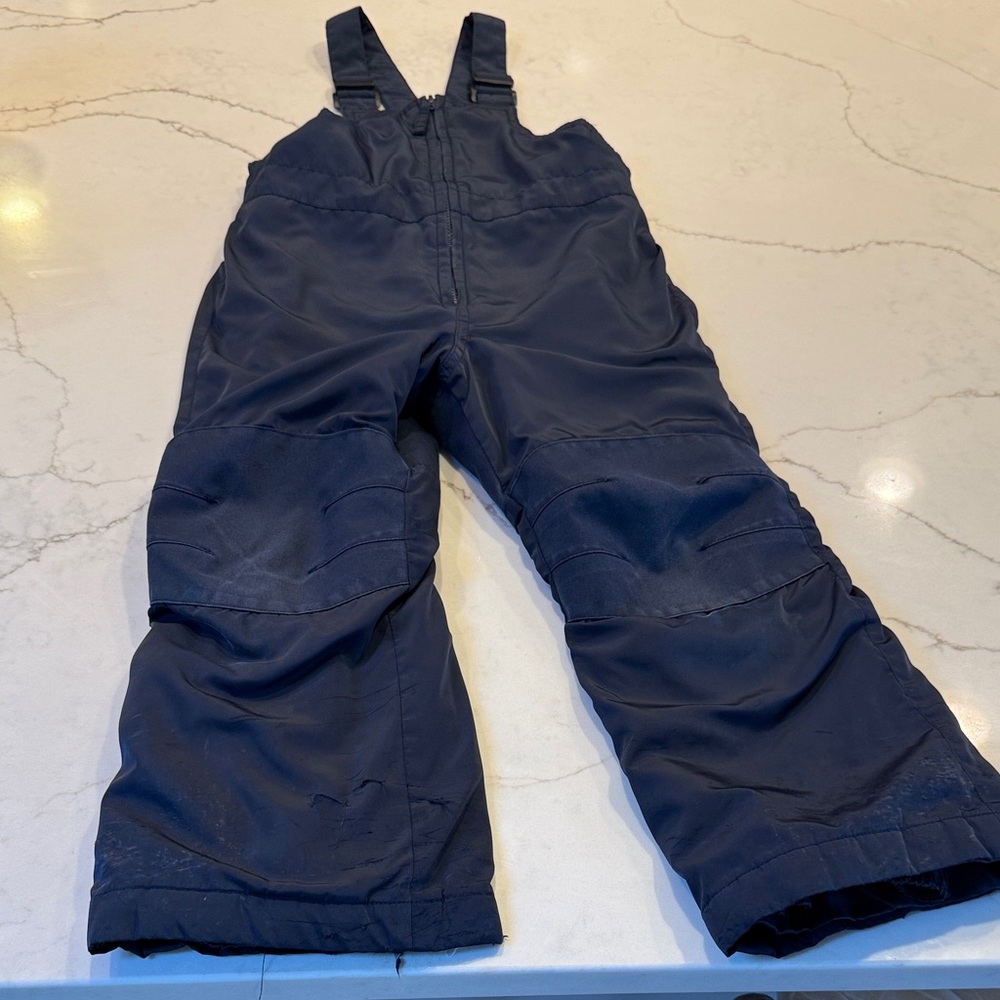 Lands' End Navy Kids Snow Overalls with Adjustable Straps